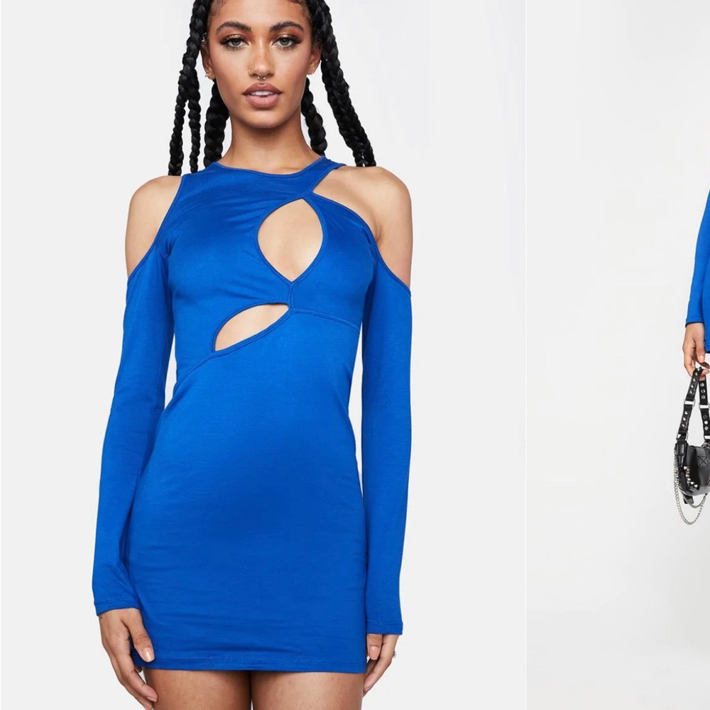 Lycra Cobalt Dayani Mini Dress